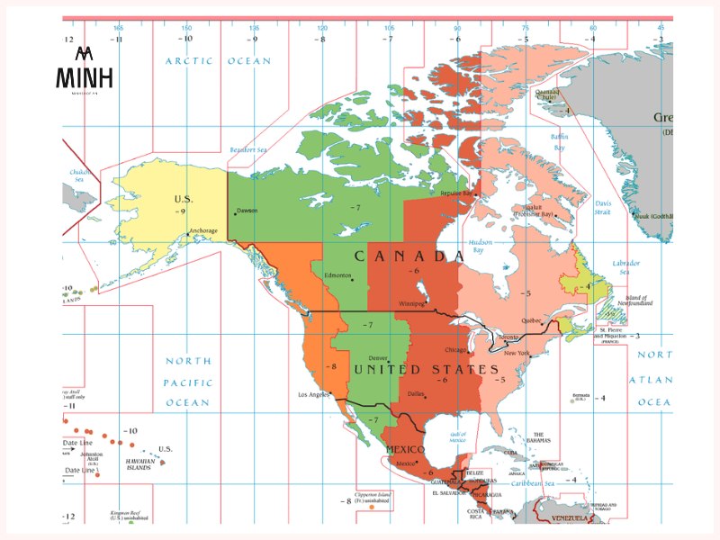 Chênh lệch giờ Canada so với giờ Việt Nam