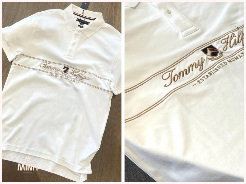 Áo Polo Tommy Hilfiger Signature Embroidered Logo Polo Collar ''White''