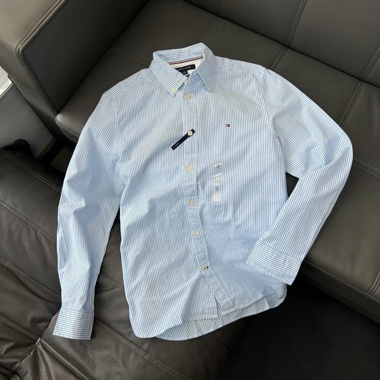 Áo Sơ Mi Tommy Hilfiger Regular Fit Stripe Stretch Oxford Shirt In Midnight [78J8439 400]