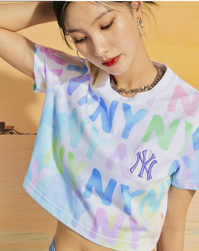 Minhshop.vn - Áo Thun MLB Watercolor MONOGRAM Crop T-Shirt NY [ 3ftsm0023  50whs ]