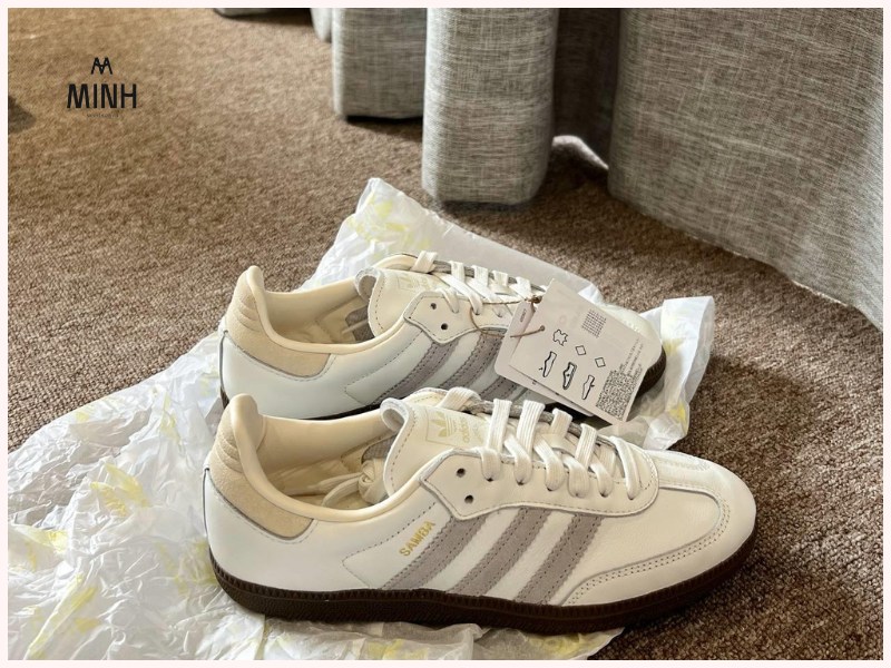 Giày Adidas Samba OG Core White/ Grey Two