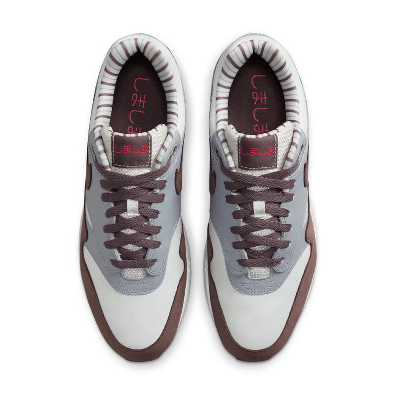 Giày NIKE AIR MAX 1 Premium Shima Shima Plum Eclipse 'Grey /White'  [ FB8916 100 ]