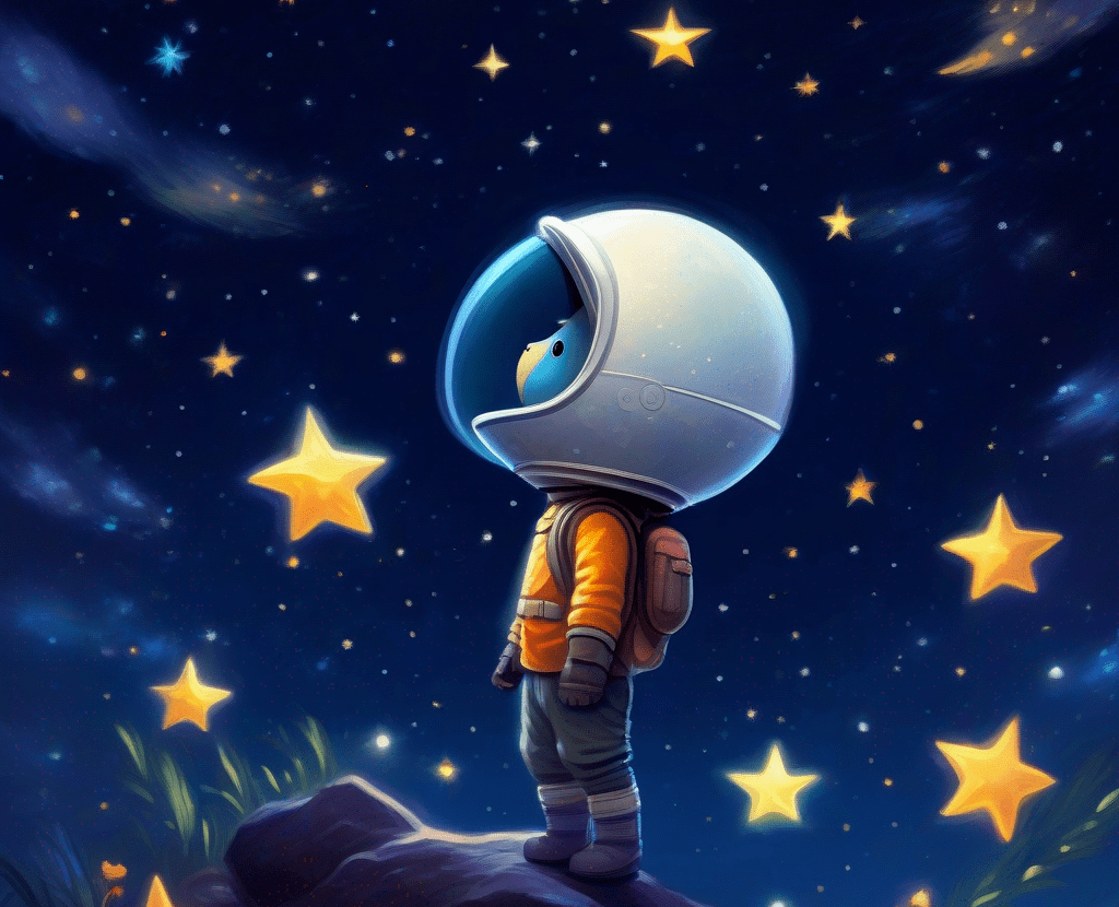 kid looking up at the stars