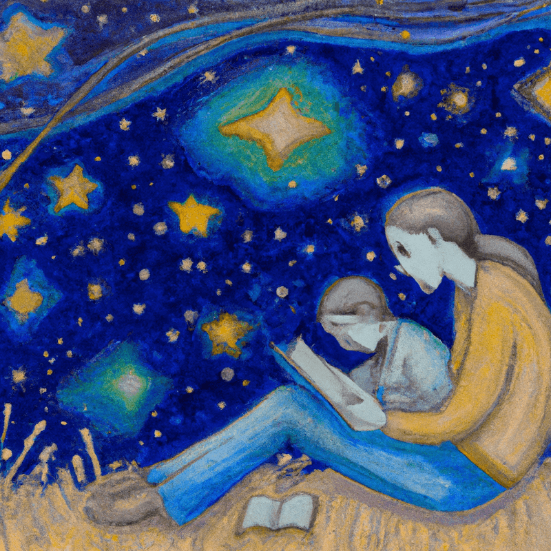 parent reading with child