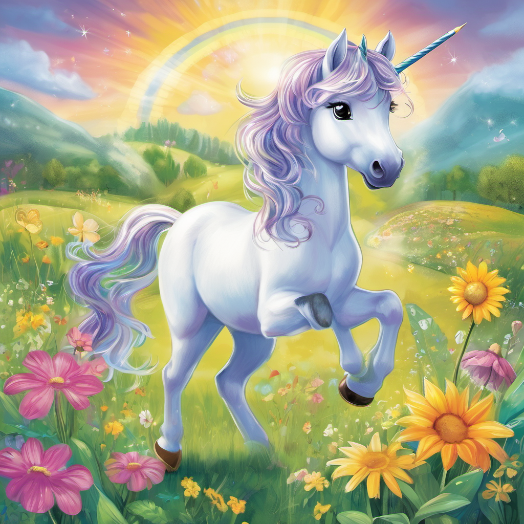 Once upon a time in a magical meadow, there lived a little unicorn named Amazing. Amazing had a special power - the ability to make things multiply. One beautiful sunny day, Amazing woke up and decided to use their power to help their animal friends.