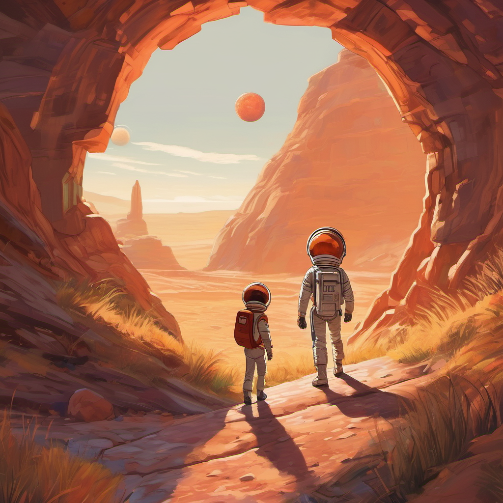 One day, as Arthur walked home from school, he noticed a flyer hanging on a bulletin board. It read, "Calling all young adventurers: The Mars Exploration Challenge!" This was the moment Arthur had been waiting for. With his heart racing and excitement bubbling inside him, he plucked the flyer off the board and ran home to show his dad. "Dad, look at this! There's going to be a race to Mars, just like in our bedtime stories!" Arthur exclaimed with wide-eyed enthusiasm.