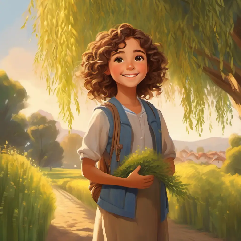 Young girl, curly brown hair, brown eyes, always carrying a smile's parents notice the healthier willow tree.