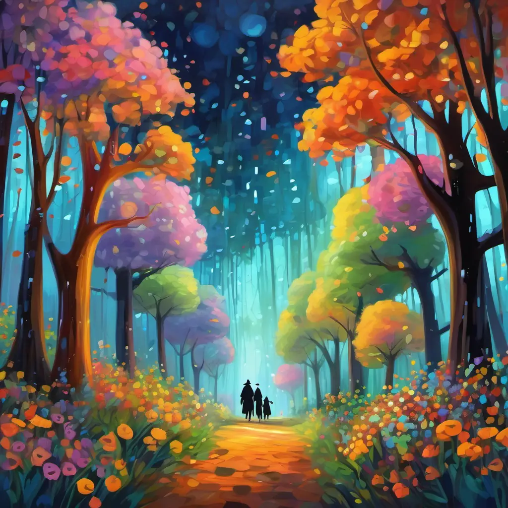 A whimsical forest filled with tall trees and colorful flowers, with numbers 11 to 20 standing together, eagerly looking ahead.