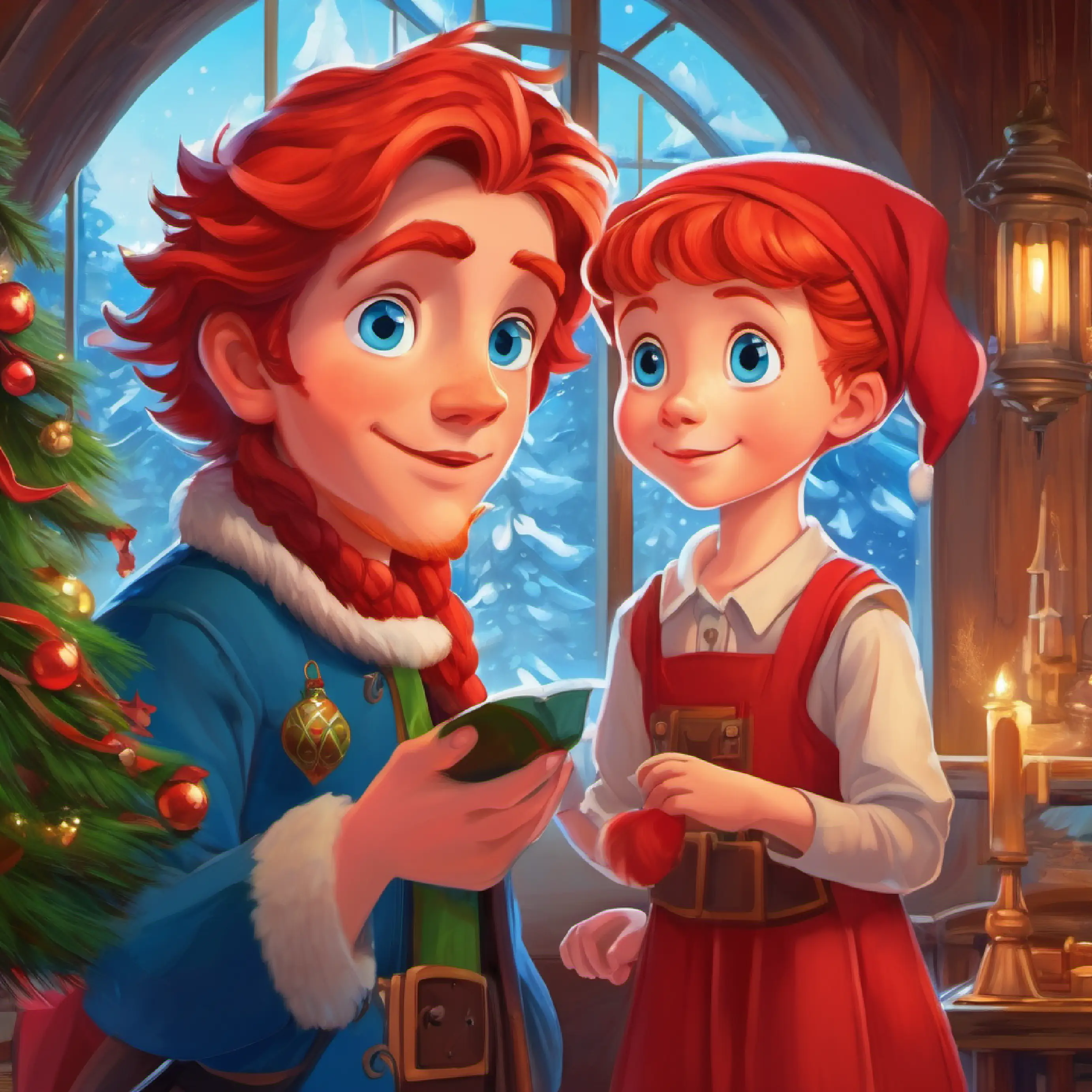 Duncan tells Curious young girl, bright blue eyes, red hair, inquisitive about the clan's origins.