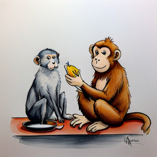 Benjamin asking monkey for food