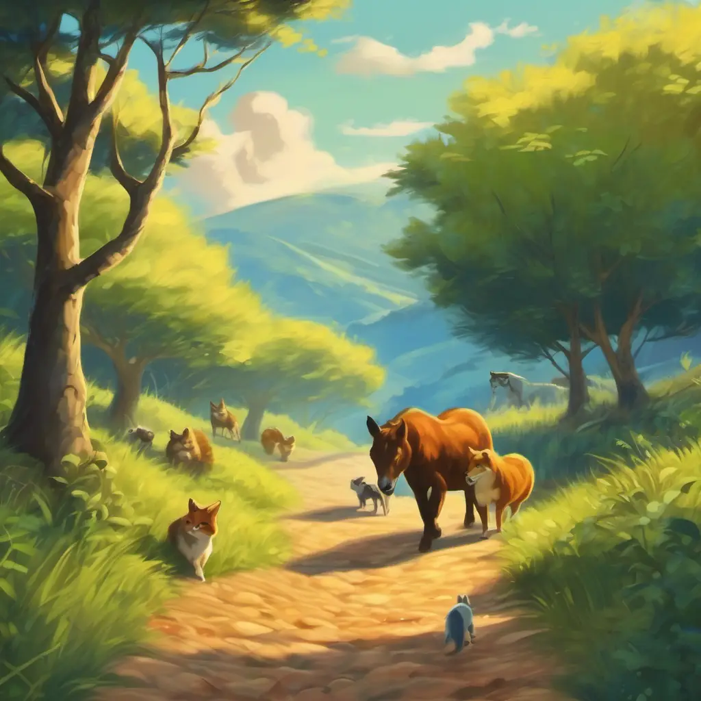 The animal friends start following a trail of footprints left behind by someone.