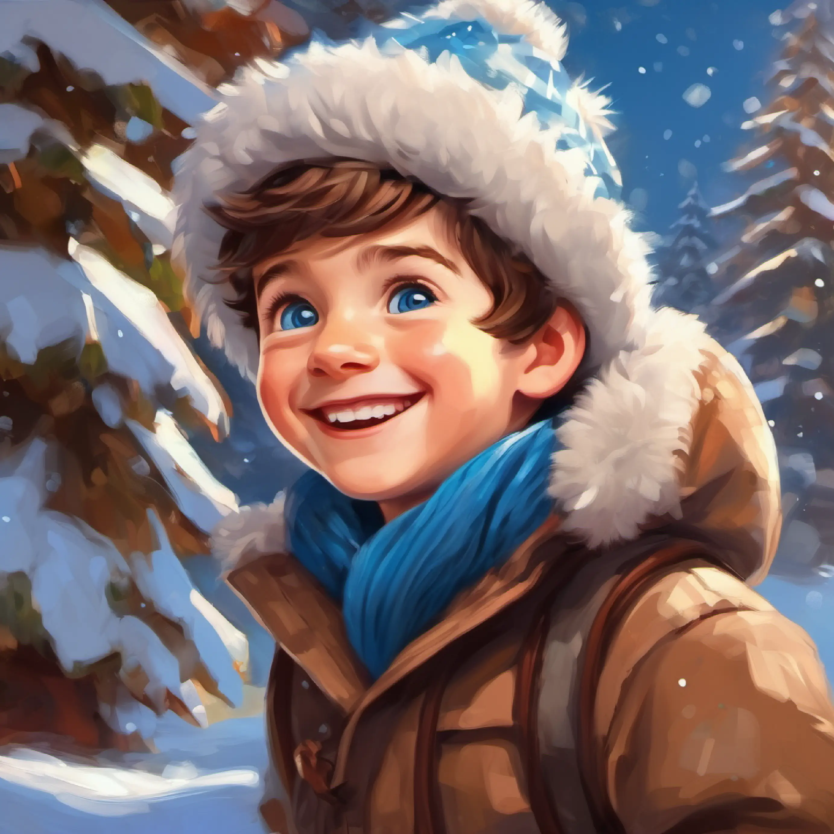 Introduction of Happy boy with blue eyes, short brown hair, often smiling and his playful nature.