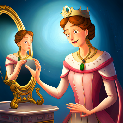 The Queen asking the magical mirror about her beauty