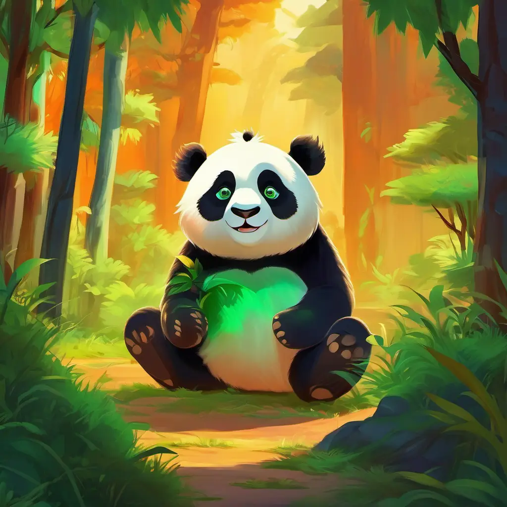 Tao - Orange fur, bright green eyes, playful and brave starts his quest, supported by his friends, including a wise old panda.