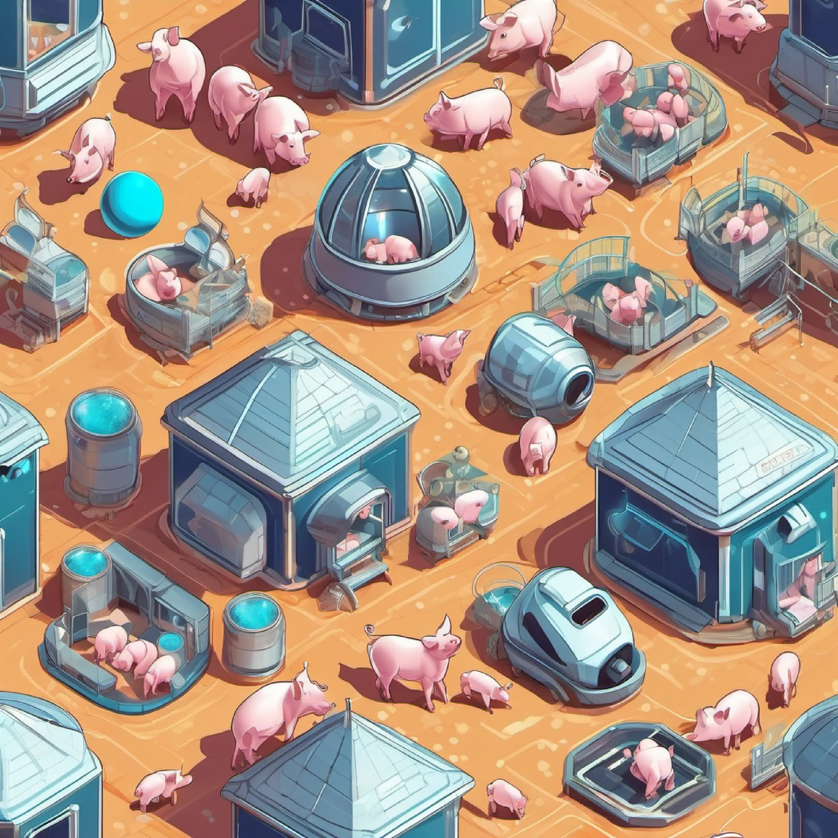 Introduction of piglets and setting in space colony