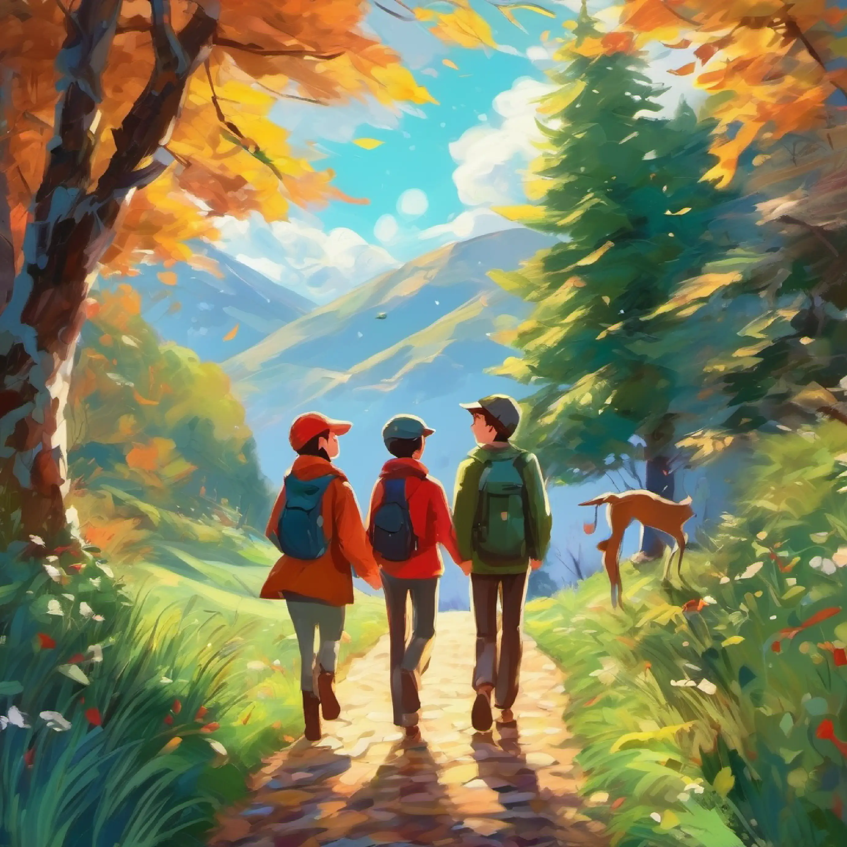 Walking together, the group shares stories amid the symphony of nature.