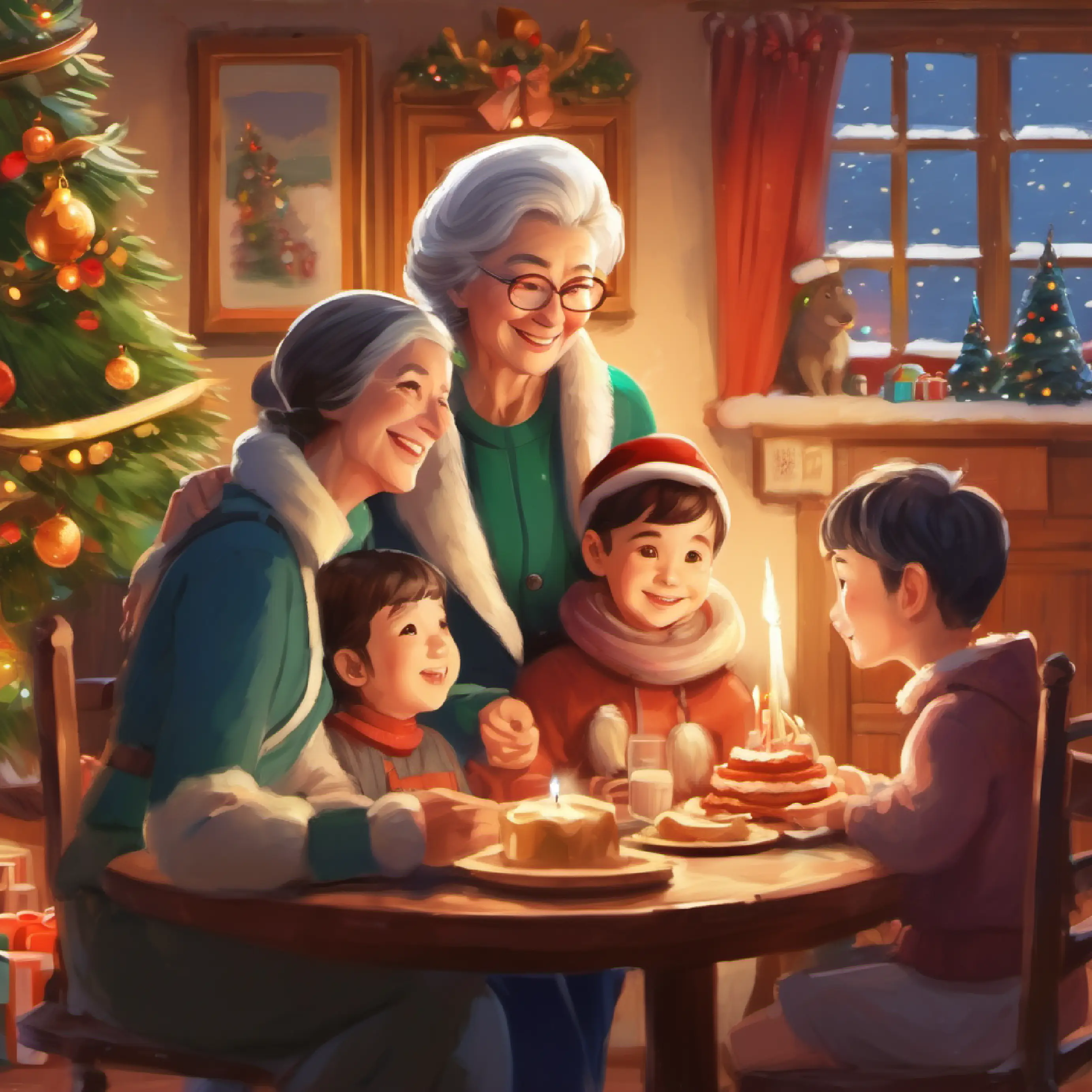 Nan with her family, showing kindness and energy.