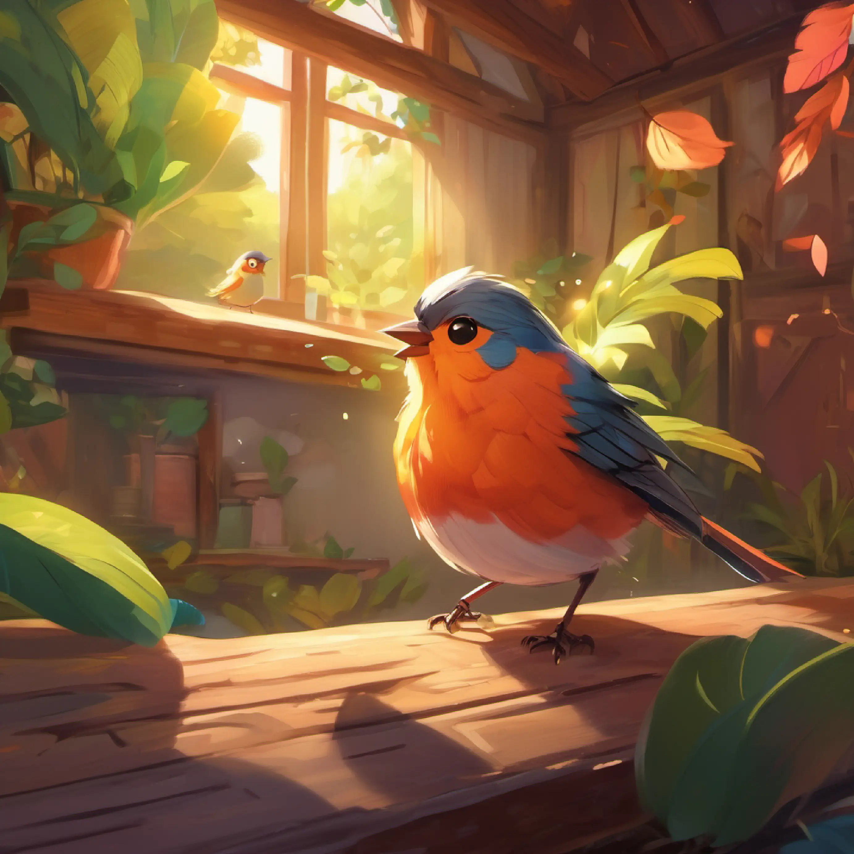 Introduction to A small bird with bright feathers and a big heart, our protagonist, and her home.