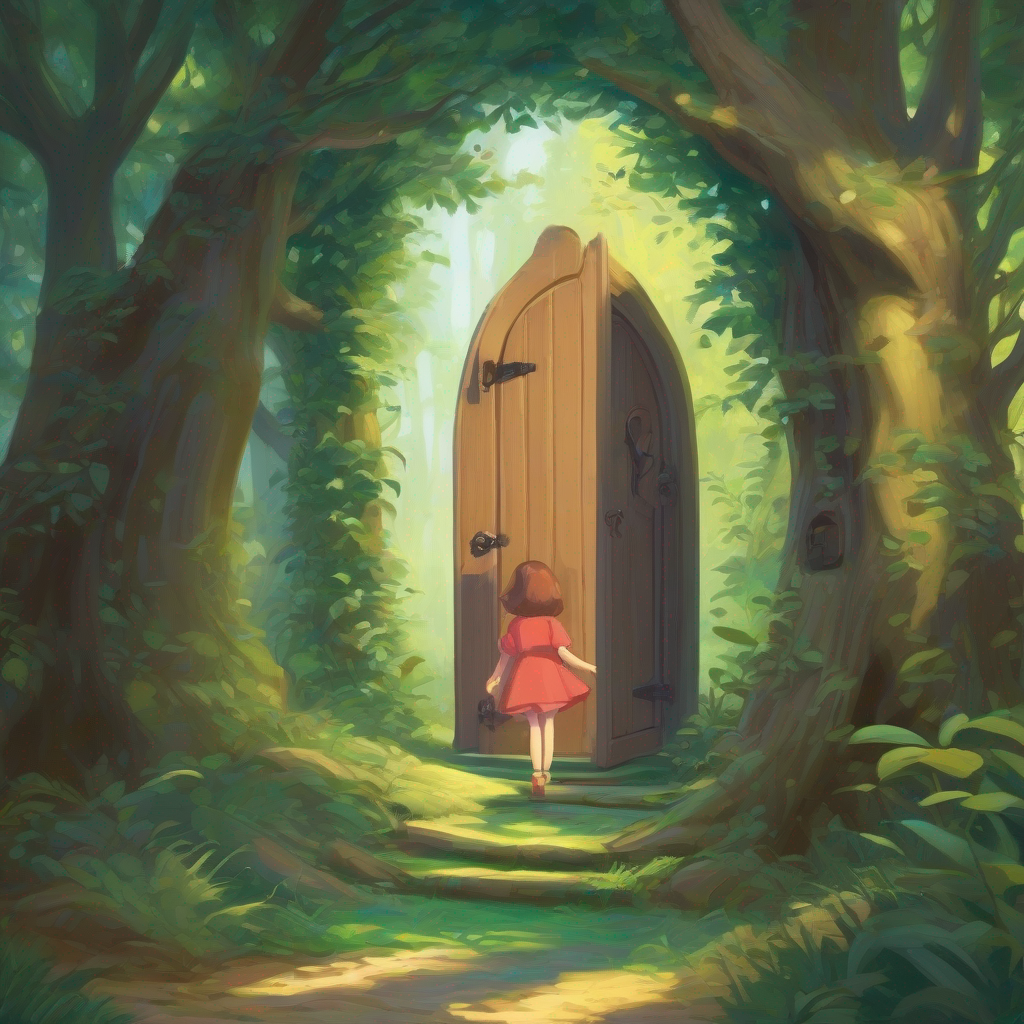 Lily discovers a small door in the hidden grove
