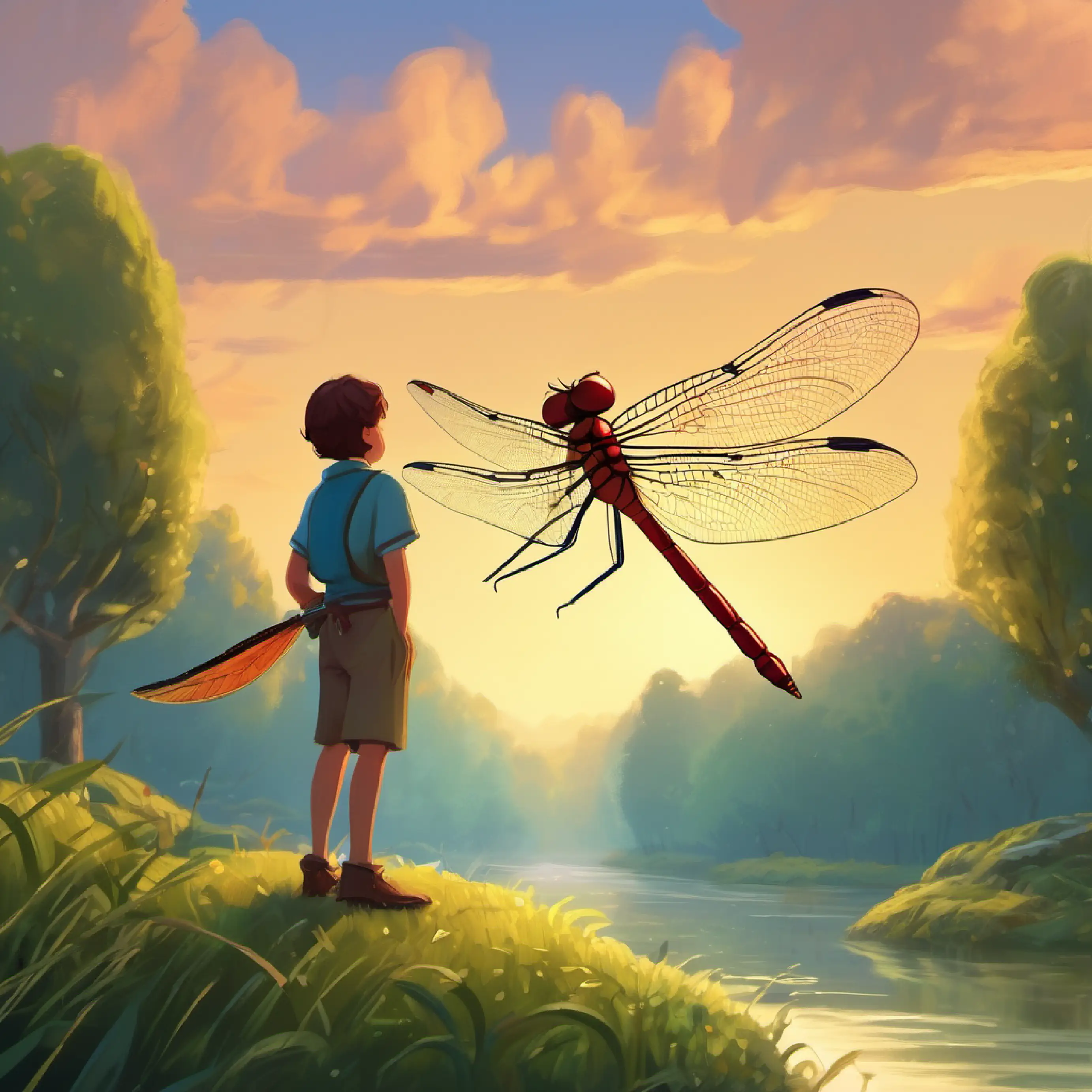 A dragonfly offers help to Gilbert.