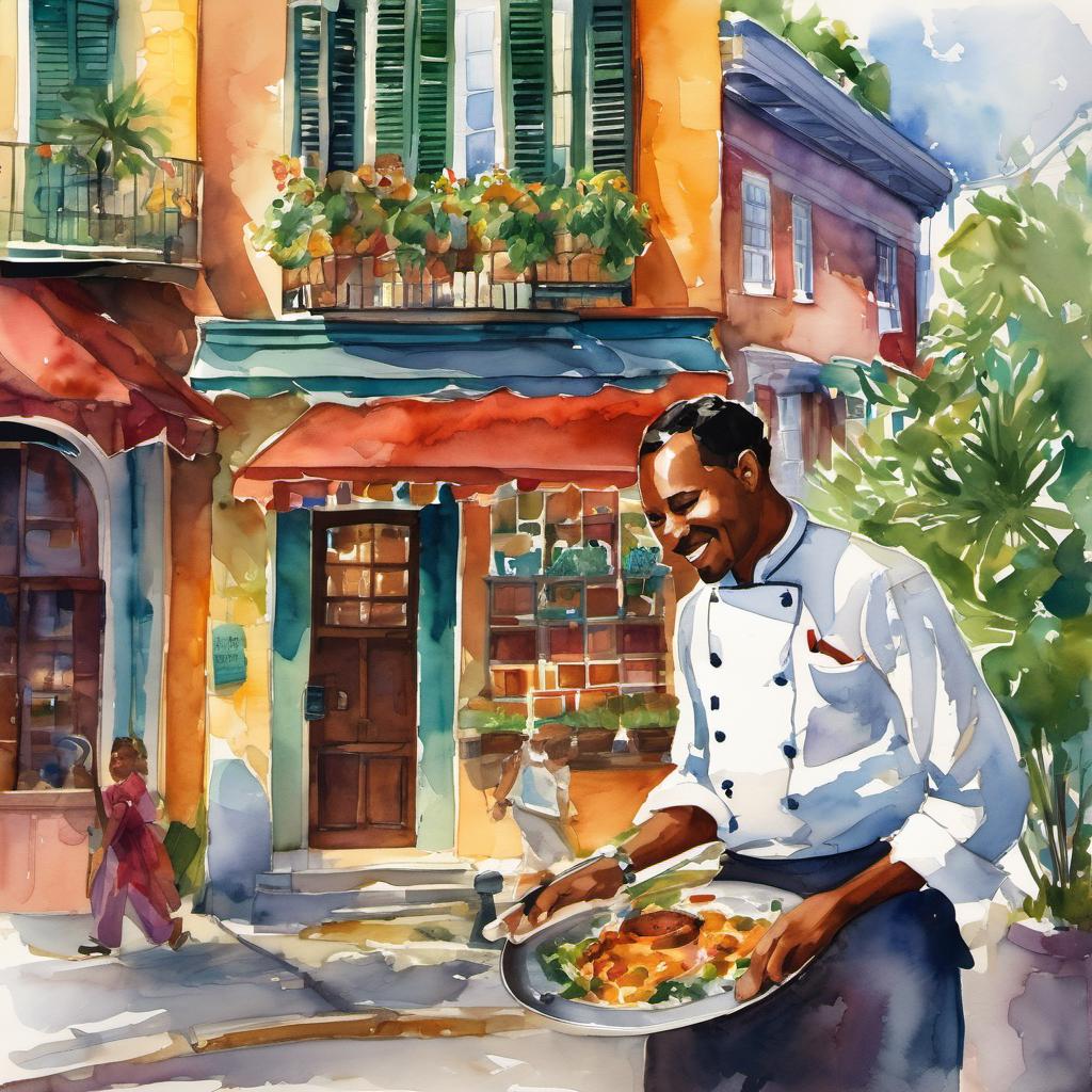 Once upon a time, in a small town, there was a young and ambitious chef named Charlie who dreamed of exploring new cultures and their delectable cuisines. Armed with his trusty recipe book, he set out on an extraordinary journey to the vibrant city of New Orleans, famously known for its rich culture and mouthwatering food. Charlie arrived in the charming city with his shiny cooking utensils and an insatiable hunger for adventure. He roamed around the streets, feeling the lively rhythm of jazz music floating through the air and the sweet aroma of creole spices tantalizing his senses.