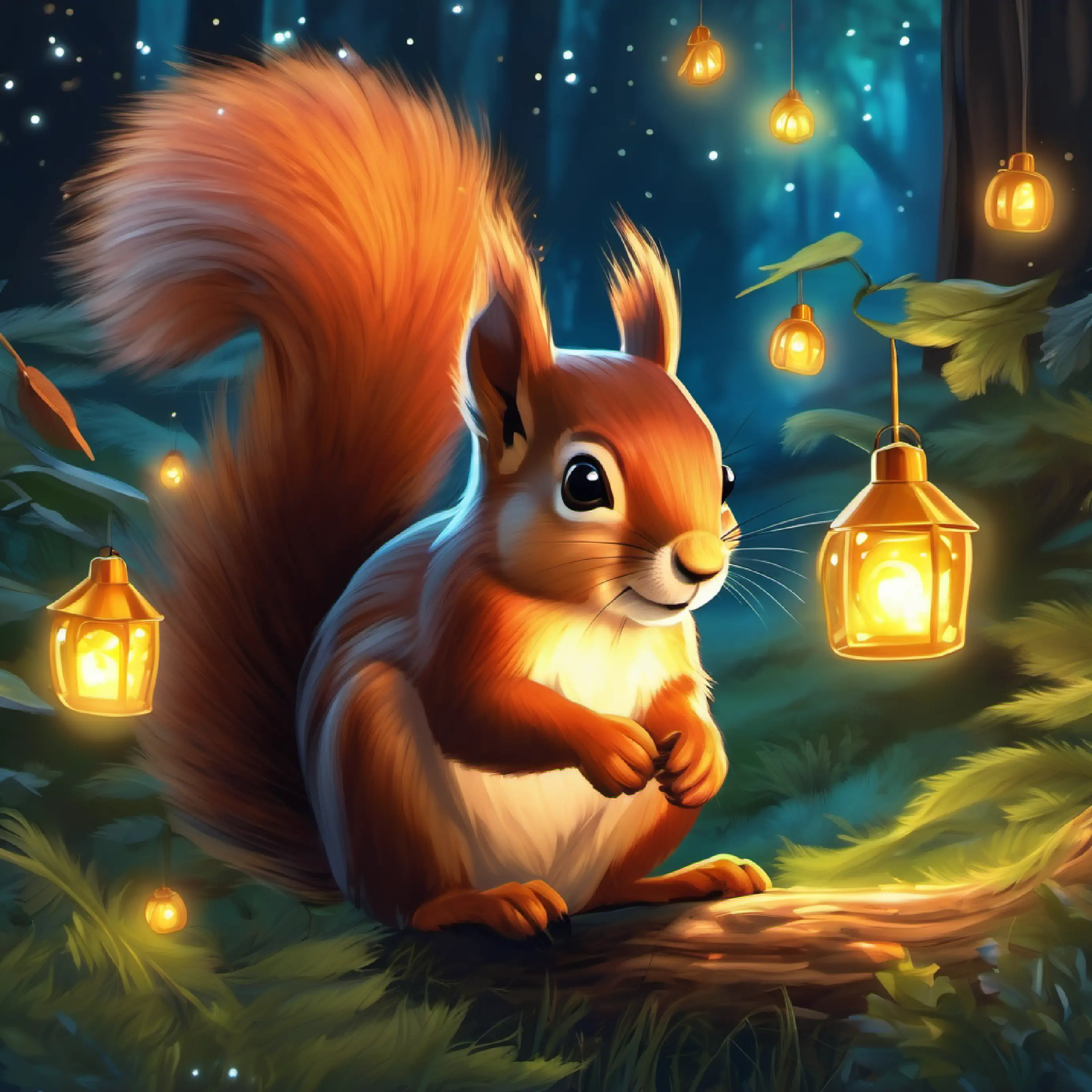 The dream journey continues with animals led by a brave squirrel through a firefly glade.