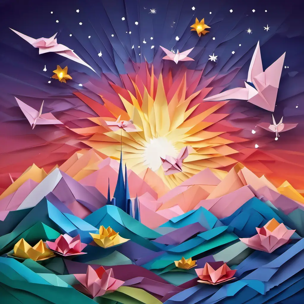 origami art of a magical kingdom