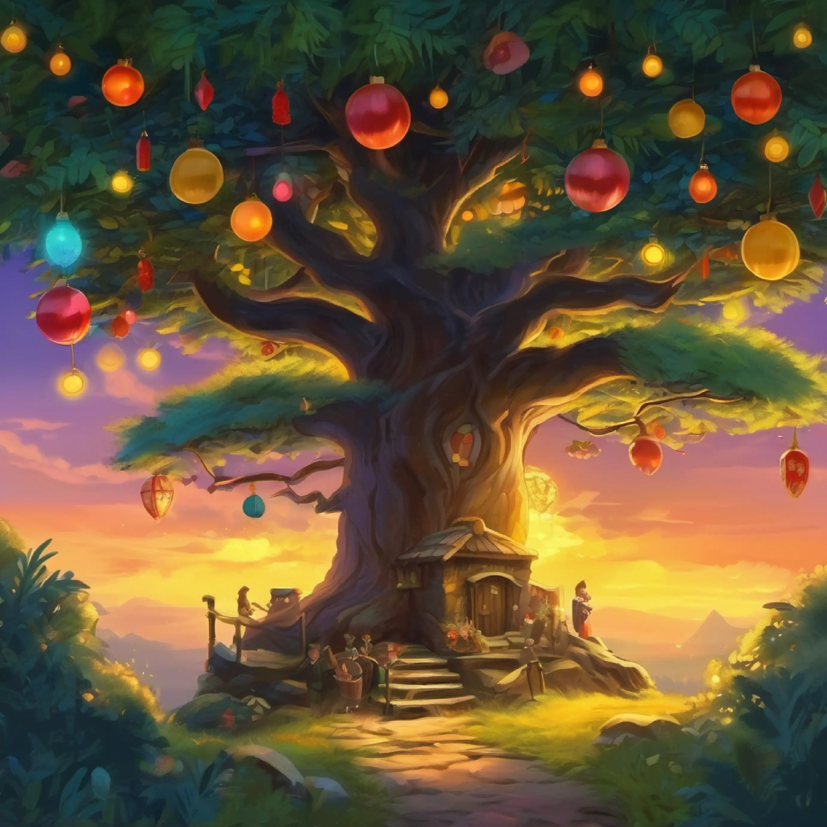 An unexpected treasure is found, glowing with moral beauty under the ancient tree.