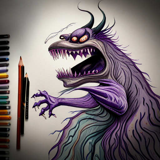 A huge, black and purple monster roaring