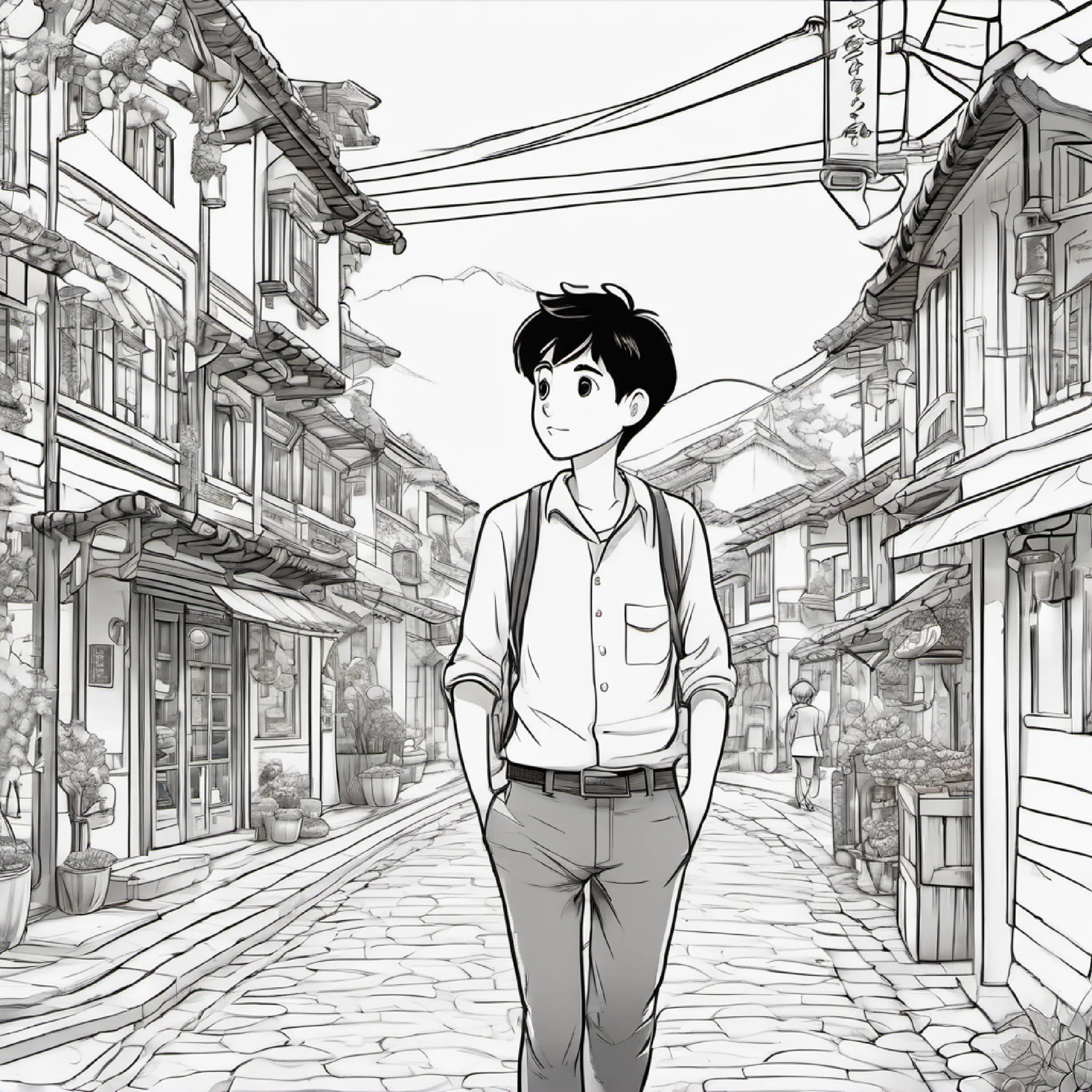 Introduction of New boy with short black hair and thoughtful brown eyes's predicament, he misses his old town.