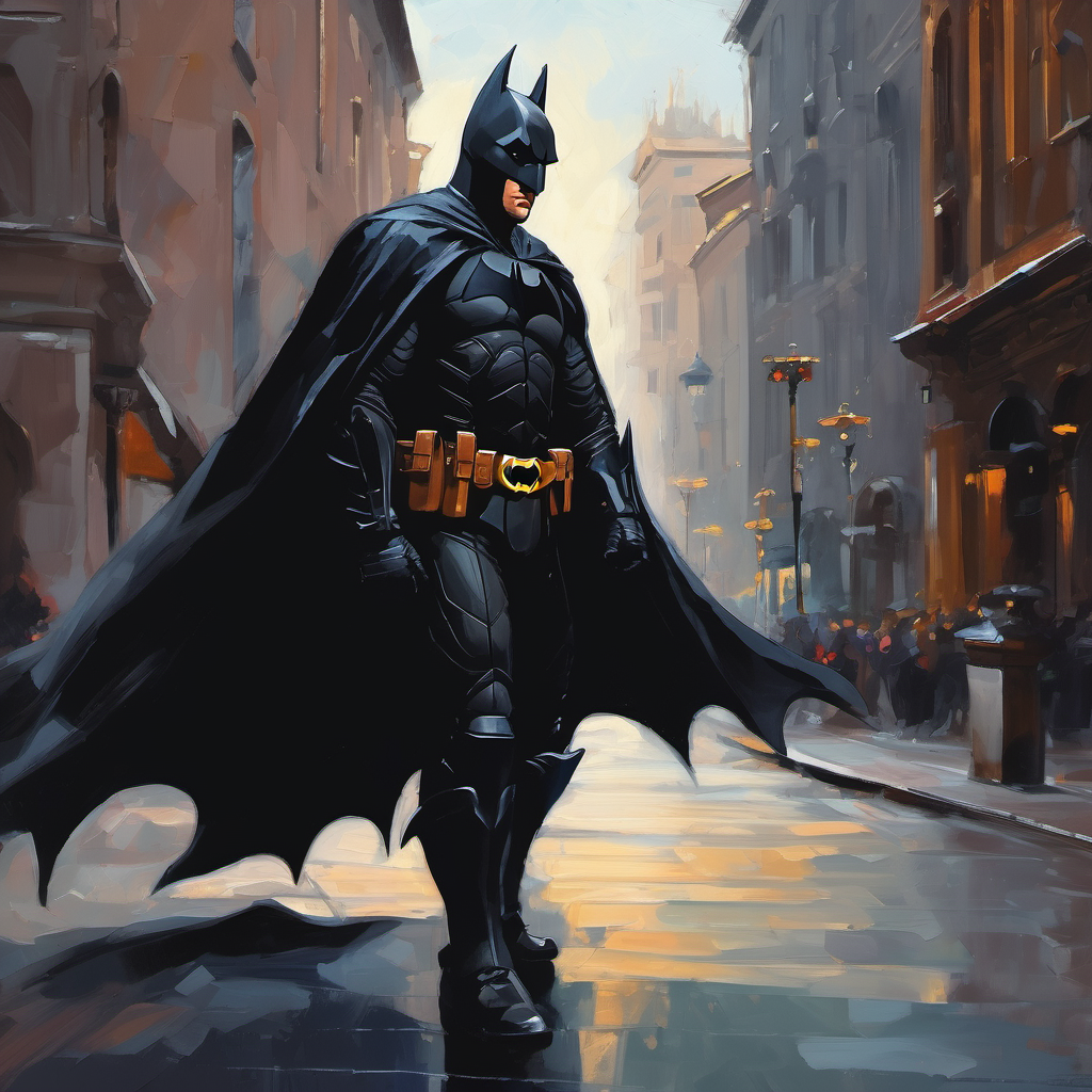Dark knight in black suit with cape and cowl faces challenges that test empathy