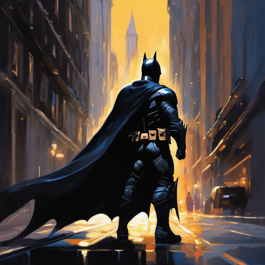 Dark knight in black suit with cape and cowl realizes empathy is the key