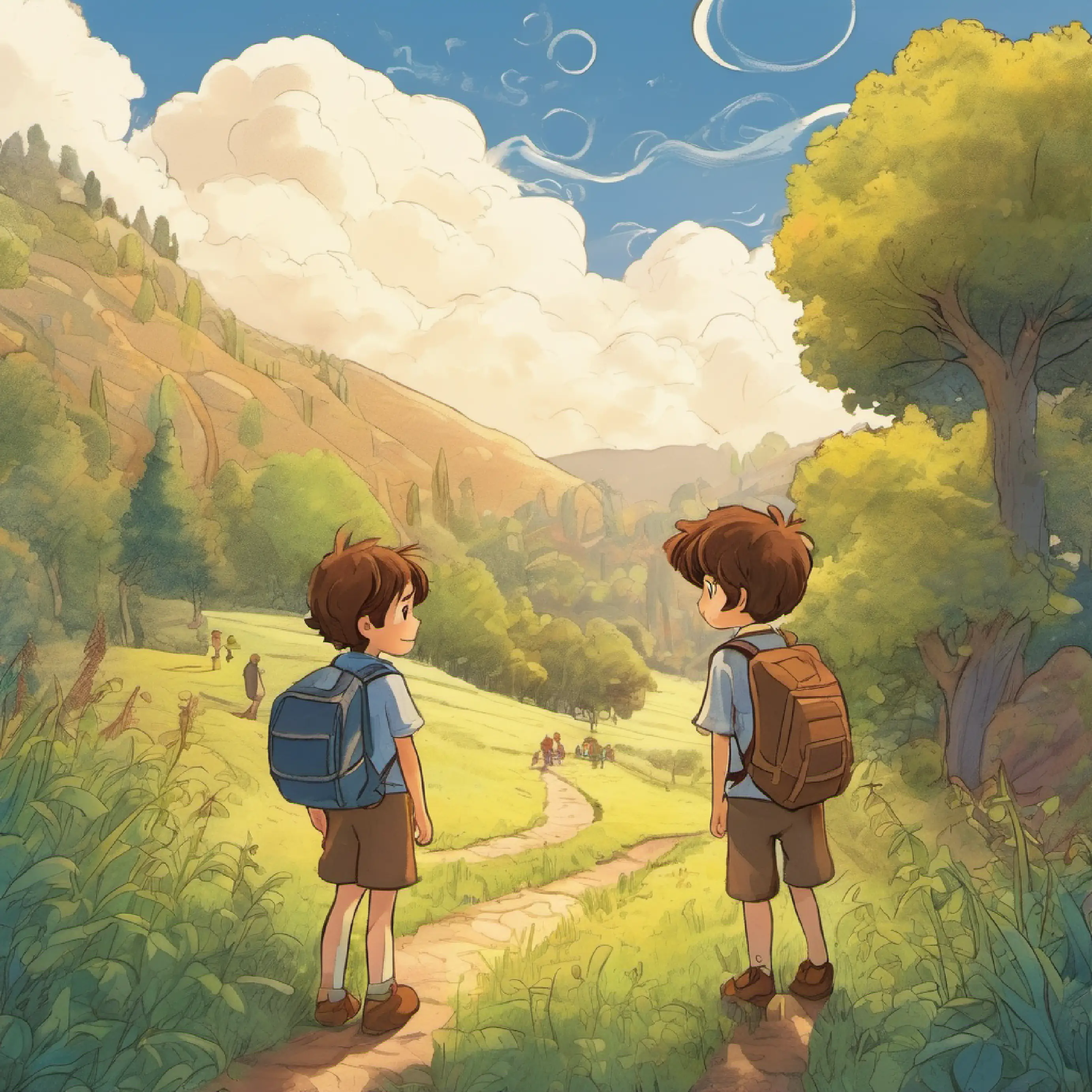 Introduction, Sycamore Grove, 7-year-old boy, thoughtful hazel eyes, messy brown hair and friends under skies of adventure
