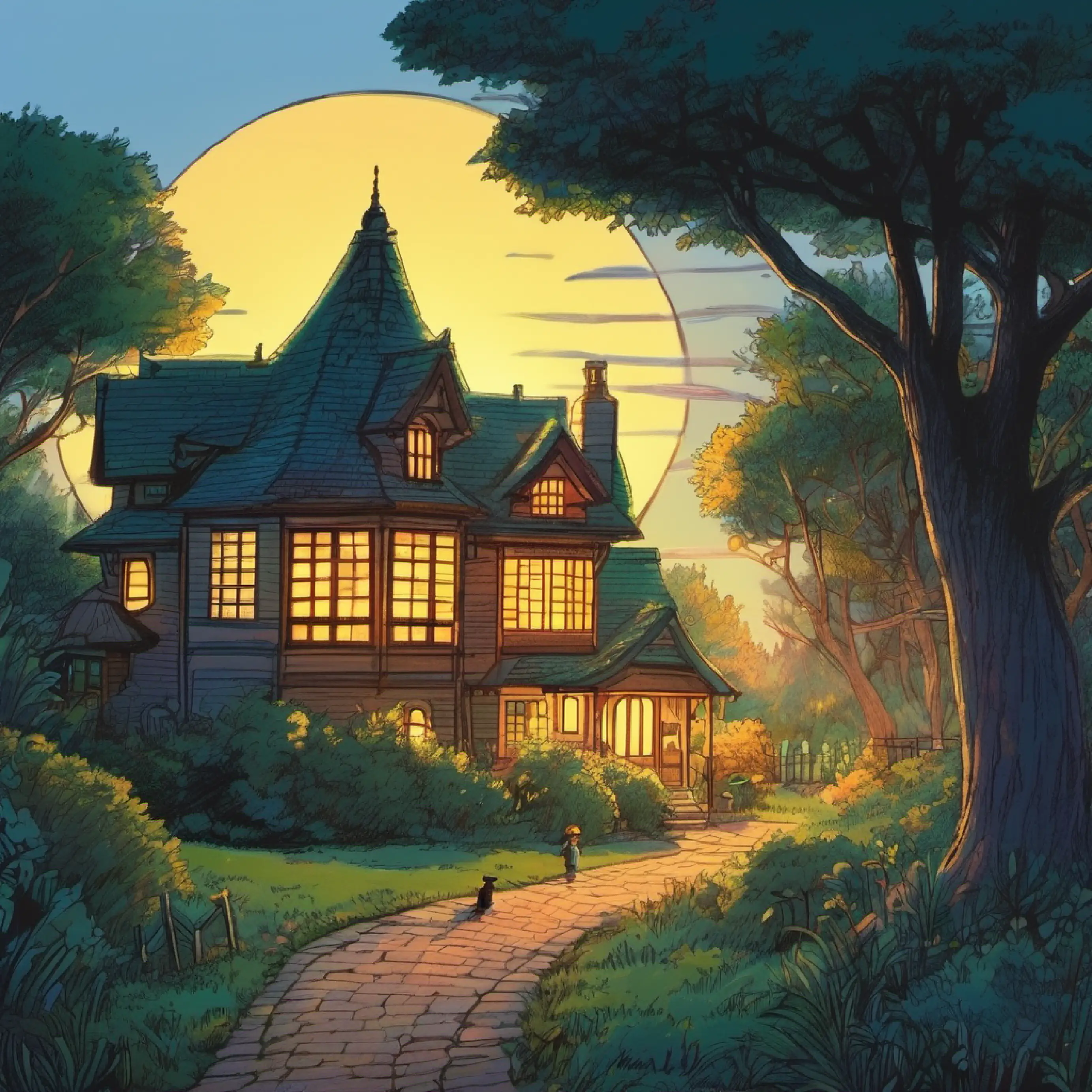 Evening play, mysterious light from Mr. Ravenwood's house
