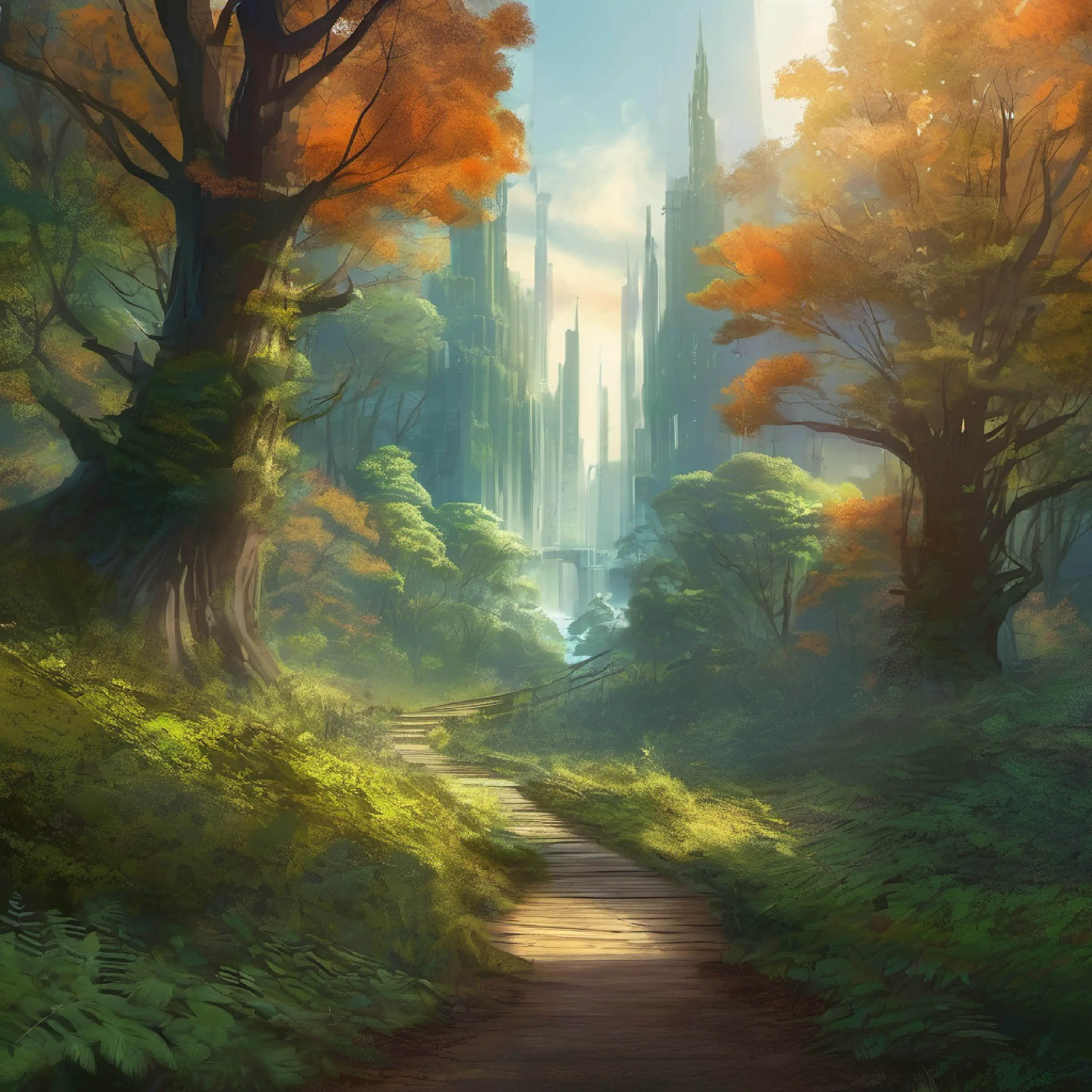 Entering the forest, the city's boundary fades.