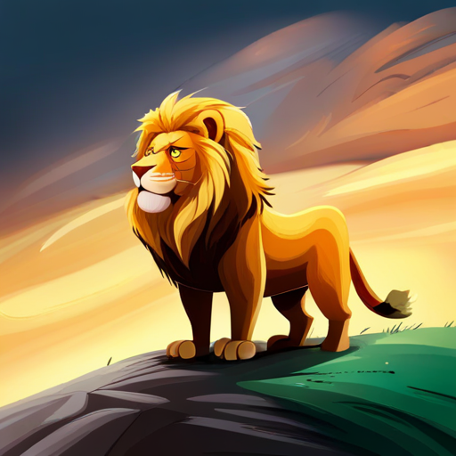 A wise and powerful lion with a golden mane. reveals A boy with golden skin, brave and kind-hearted.'s destiny to him