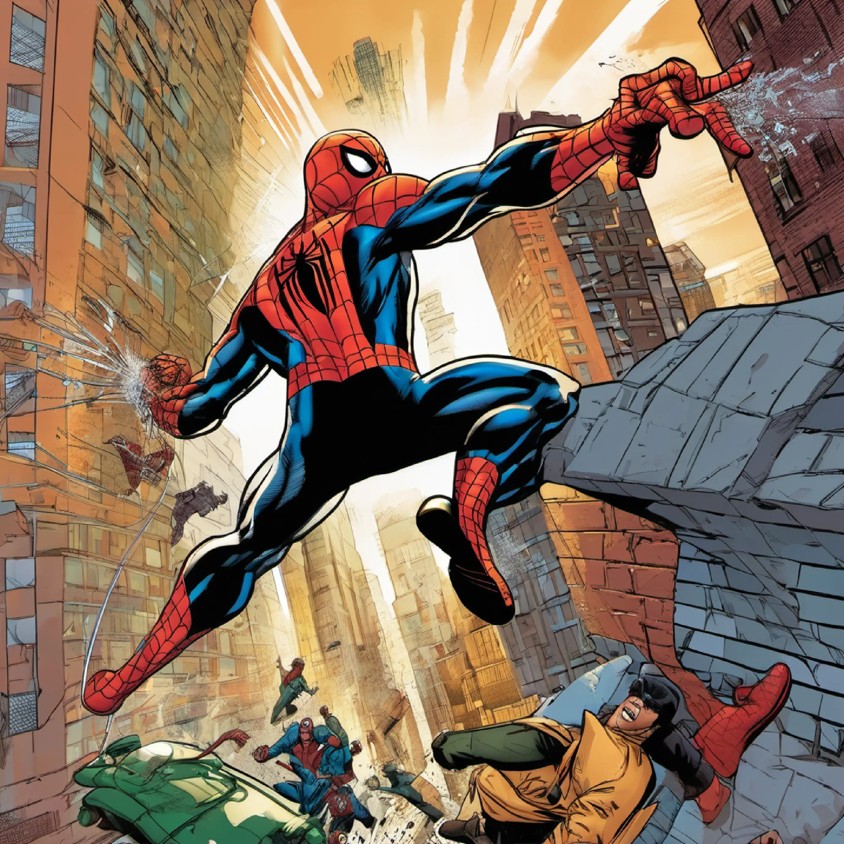 spiderman catching bad guys