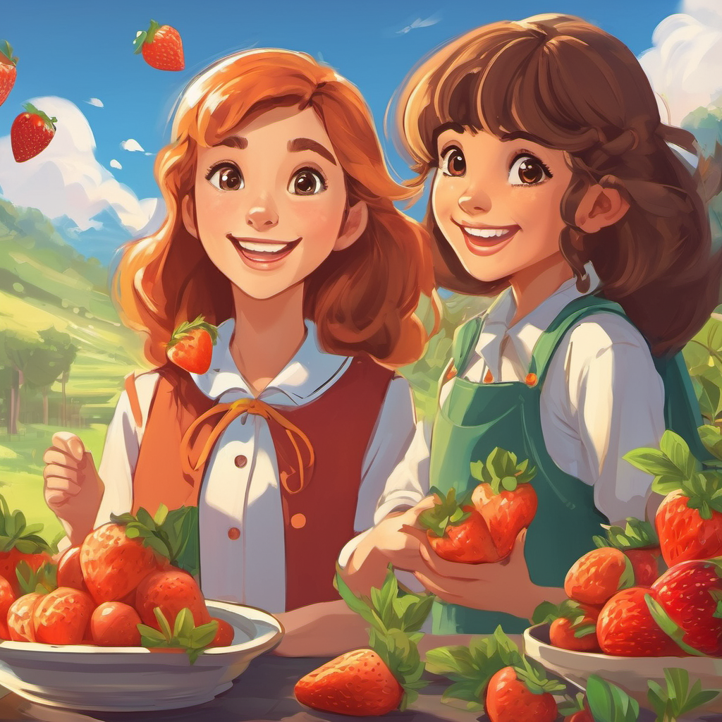 Bianca's mischievous smile transformed into a determined one, and Mia's shy face lit up with excitement. Flora continued, "Imagine, dear girls, that each time you eat something nutritious, you are giving your body the power to do extraordinary things. Eating carrots helps you see as clearly as an eagle. Eating strawberries helps your brain think as quickly as a cheetah's speed!"