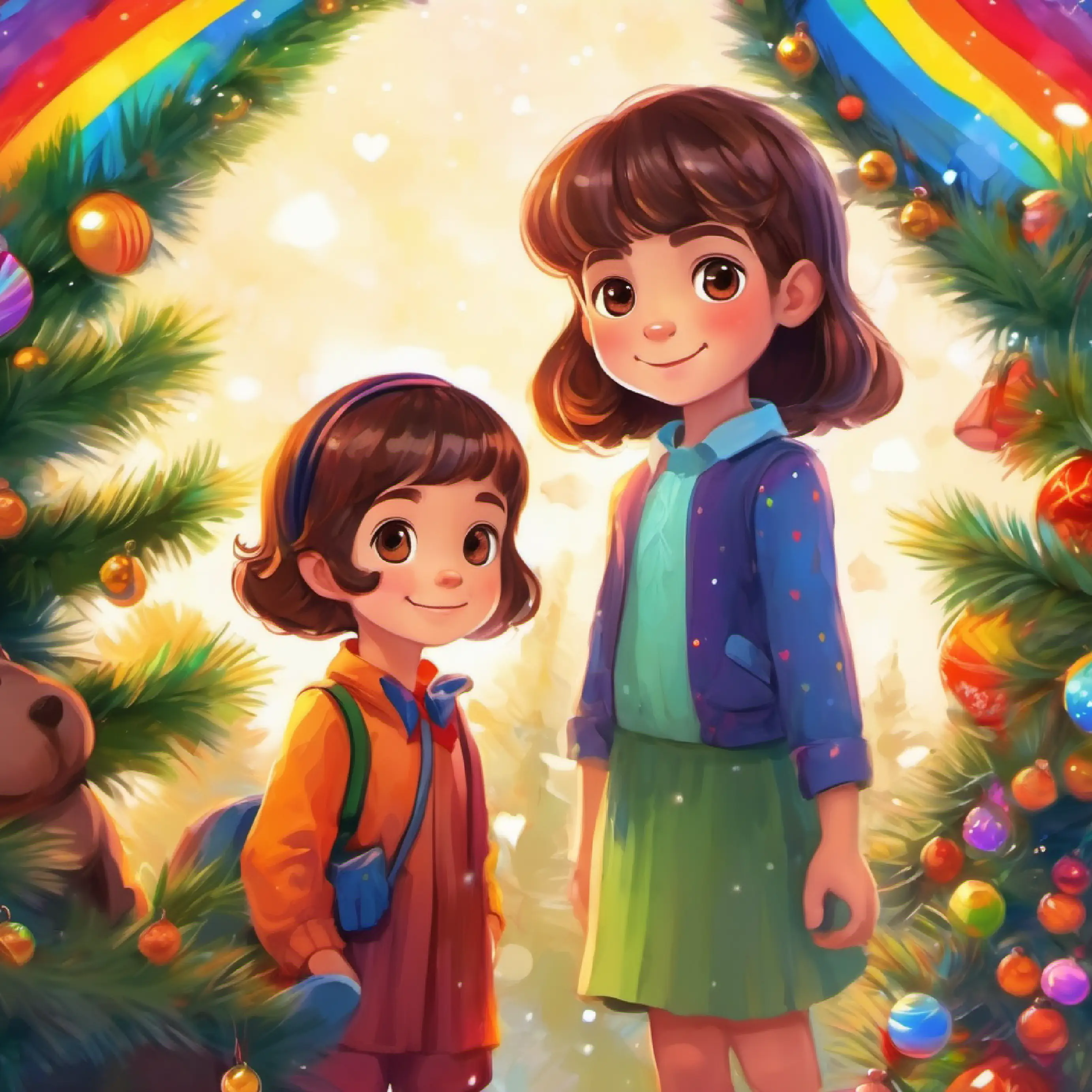 Introduction to Curious child, wears colorful clothing, short brown hair, kind brown eyes and their love for rainbow colors.