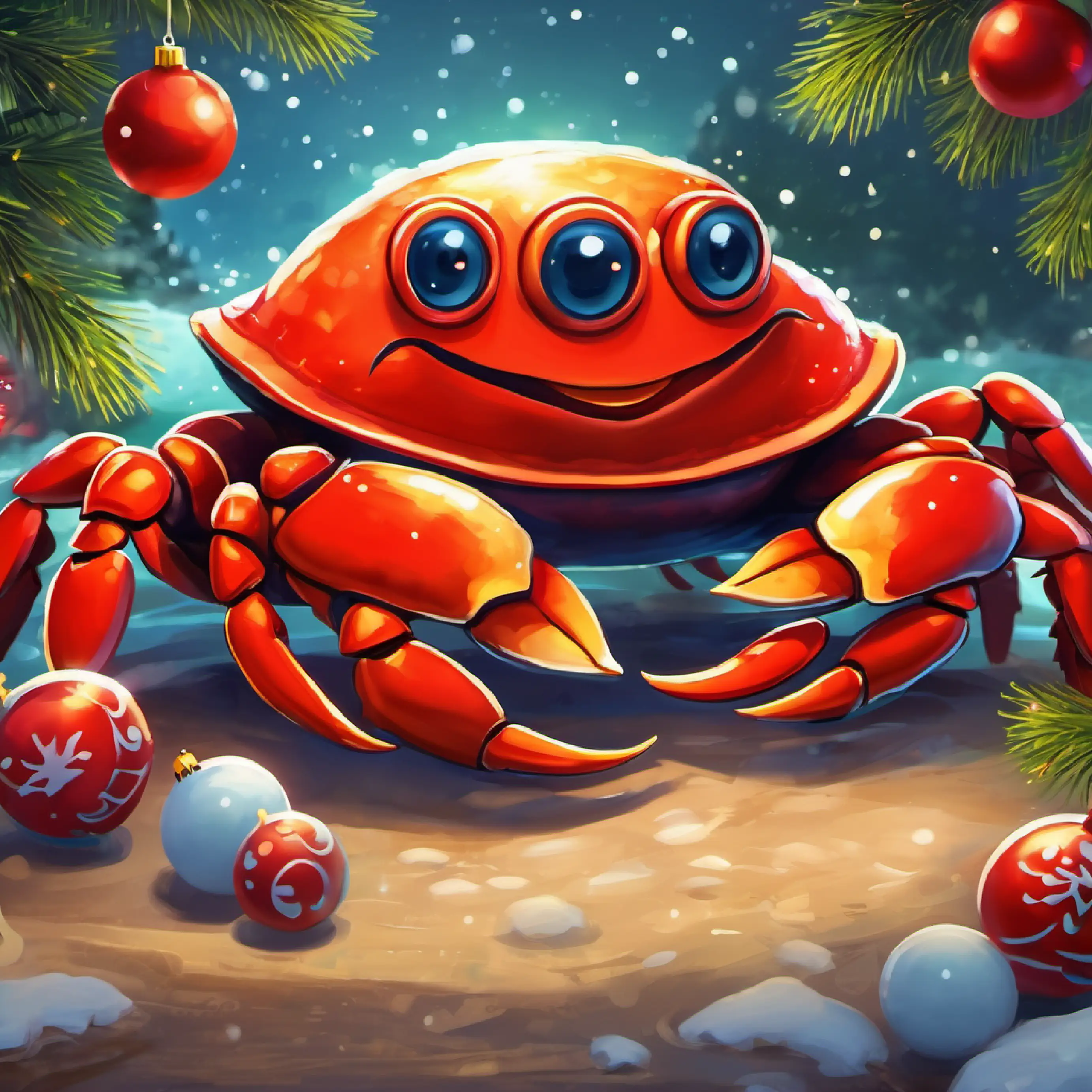 The crab sees his positive qualities and smiles.