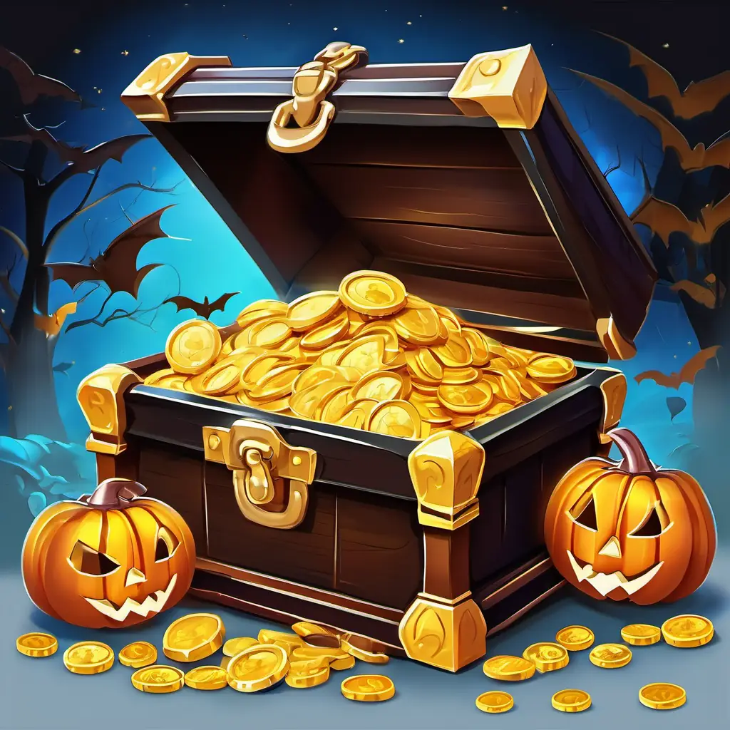 The treasure chest was filled with gleaming gold coins and precious jewels.