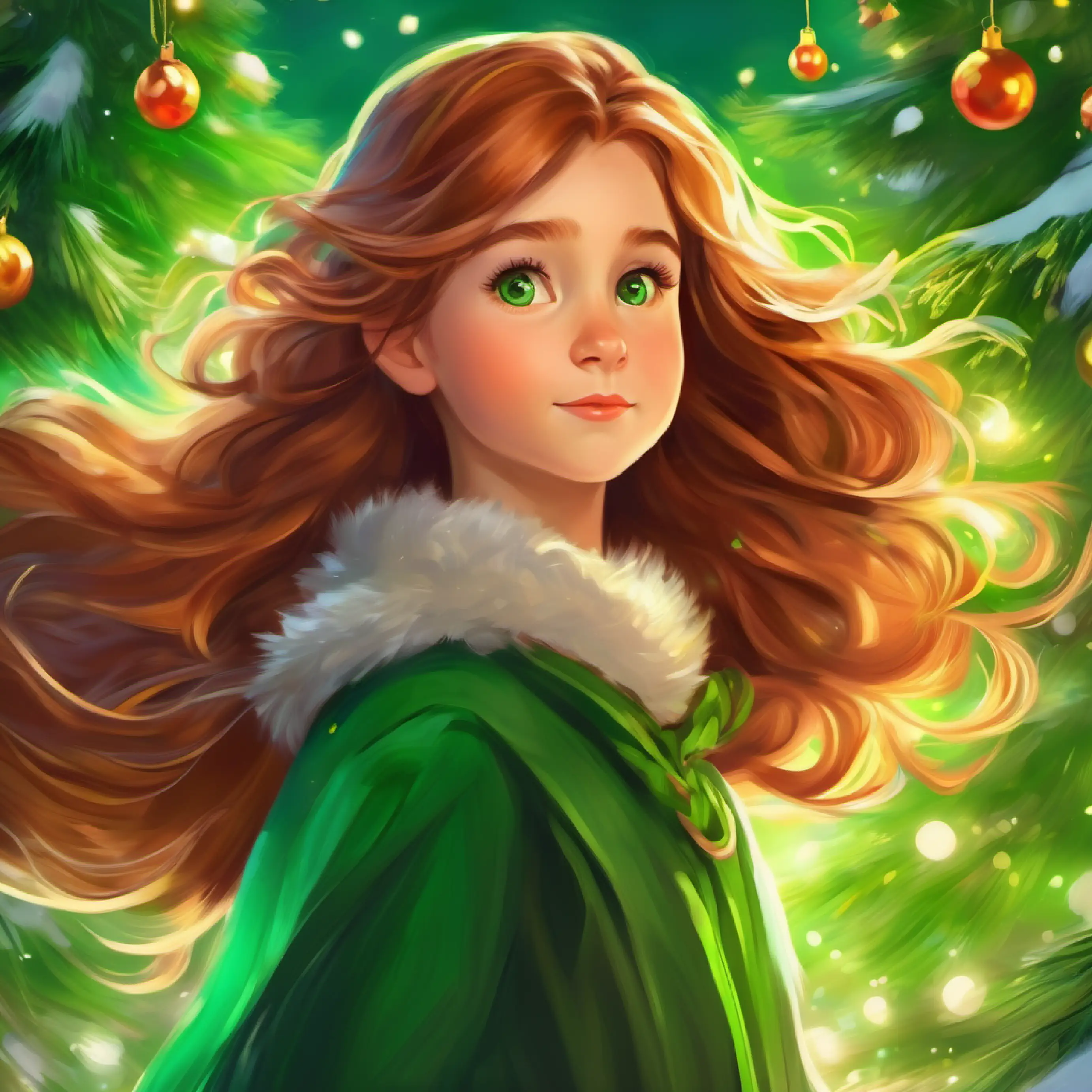 The magical winds start to grant Brave young girl with flowing chestnut hair and bright green eyes powers.