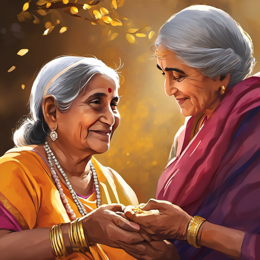Bablu replied, "I believe that honesty is the best policy, Granny Sunita. I found these golden bangles and knew they belonged to someone special. I am glad I could return them to you." Overwhelmed with gratitude, Granny Sunita hugged Bablu tightly and said, "You have not only returned my golden bangles but also restored my faith in humanity. You are a true hero, my boy!"