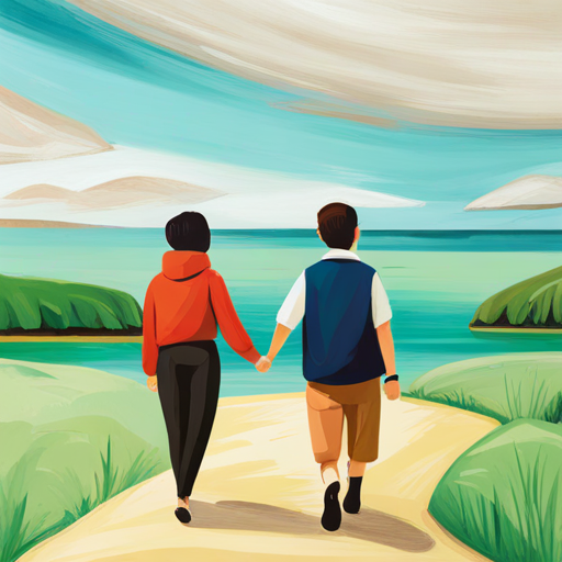 People holding hands and smiling, with a clean environment