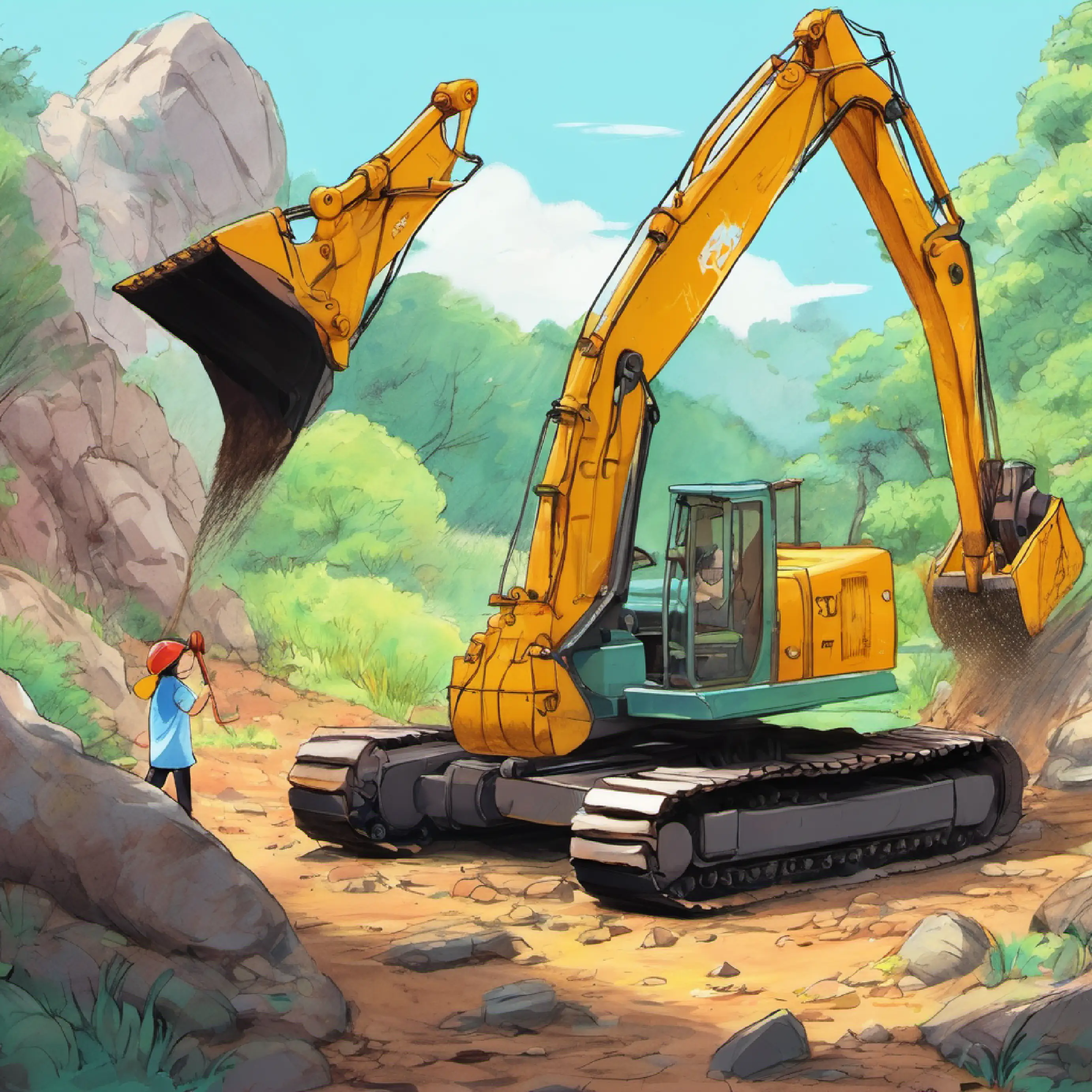 Xiao Zhu Zhu making progress with the excavator.