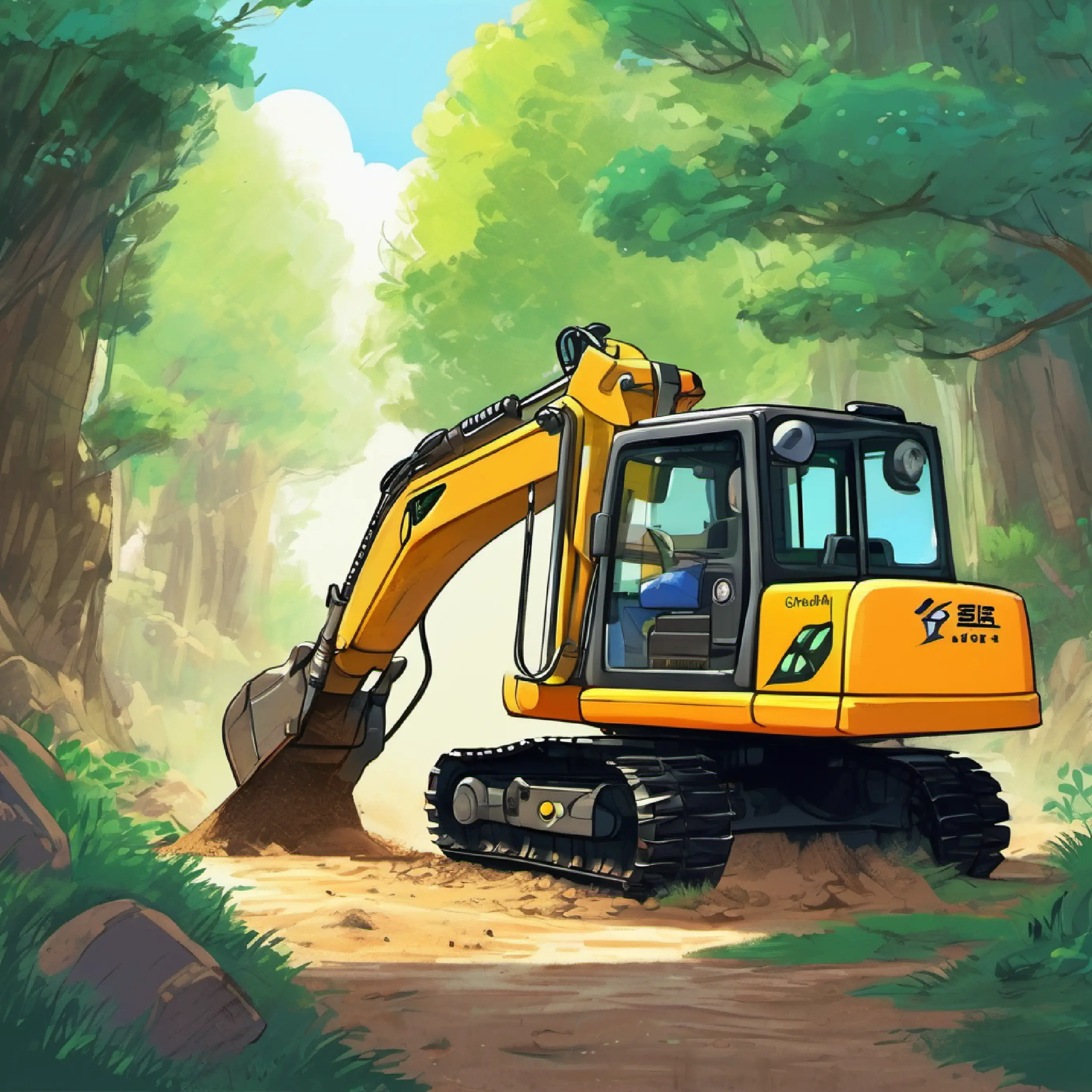 Xiao Zhu Zhu playing with the excavator like a pro.