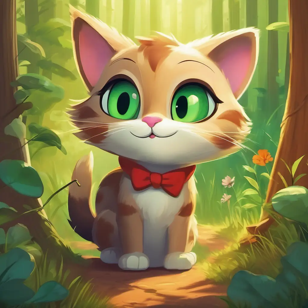 Magical forest scene with wise owl and woodland creatures gathered together in harmony
