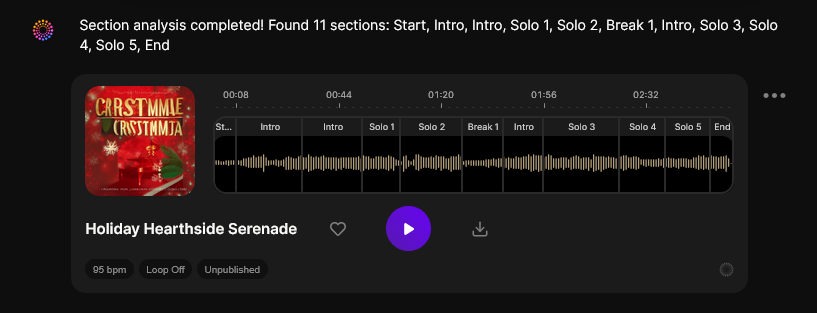 Results Display — View Identified Sections with Timestamps