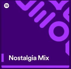 Nostalgia Mix a purple Spotify square with white text