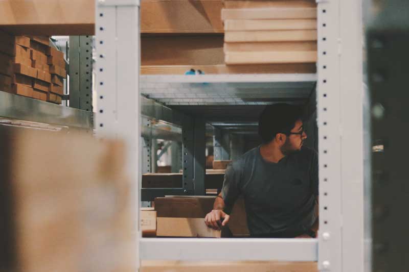 Man in a warehouse